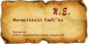 Mermelstein Emőke névjegykártya